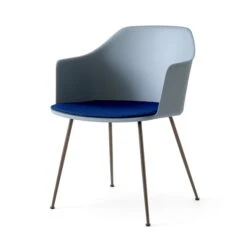 &Tradition & Tradition - Rely HW34 Armchair, Bronzed / Light Blue / Cobalt Blue (Karandash 006)