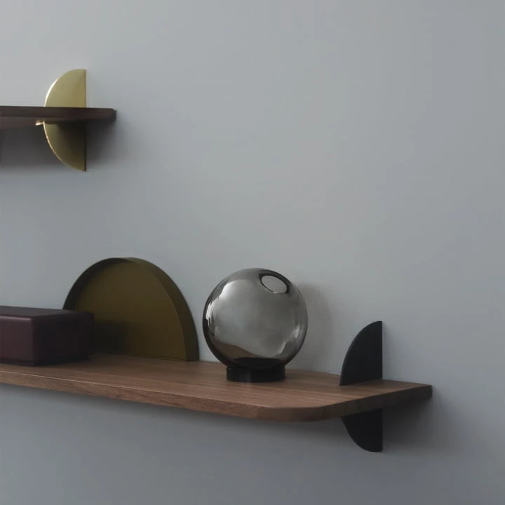 AYTM - Aedes Wall Shelf Small, Walnut / Gold - Image 2
