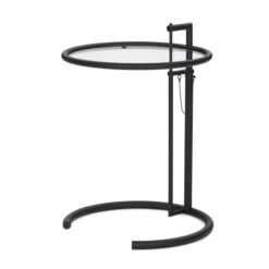 ClassiCon - Adjustable Table E1027, Black / Crystal Glass