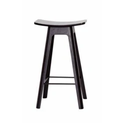 Andersen Furniture - HC1 Bar Stool H 67 Cm, Base Black / Veneer Seat Black / Footrest Black