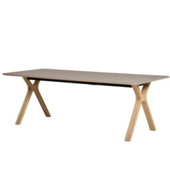 Andersen Furniture - Space Extending Table 95 X 220 Cm, White Pigmented Oak / Laminate Castoro Ottawa (Fenix 0717)