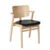 Artek - Domus Chair, Birch Clear Lacquered / Leather Black (L1-40672)
