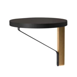 Artek - REB 007 Kaari Wall Shelf Ø 35 Cm, Black/natural Oak