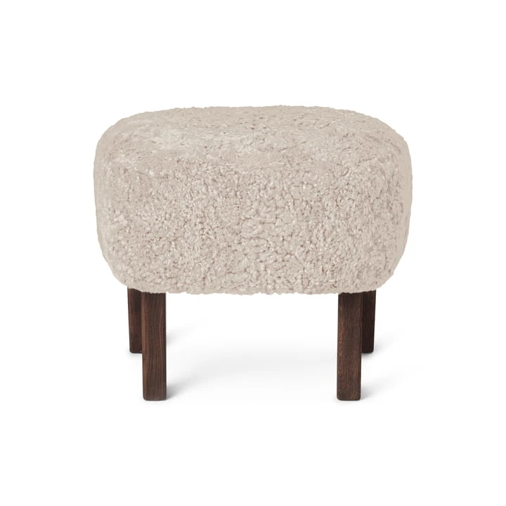 Audo - Ingeborg Footstool, Sheepskin / Moonlight / Natural Oak - Image 2