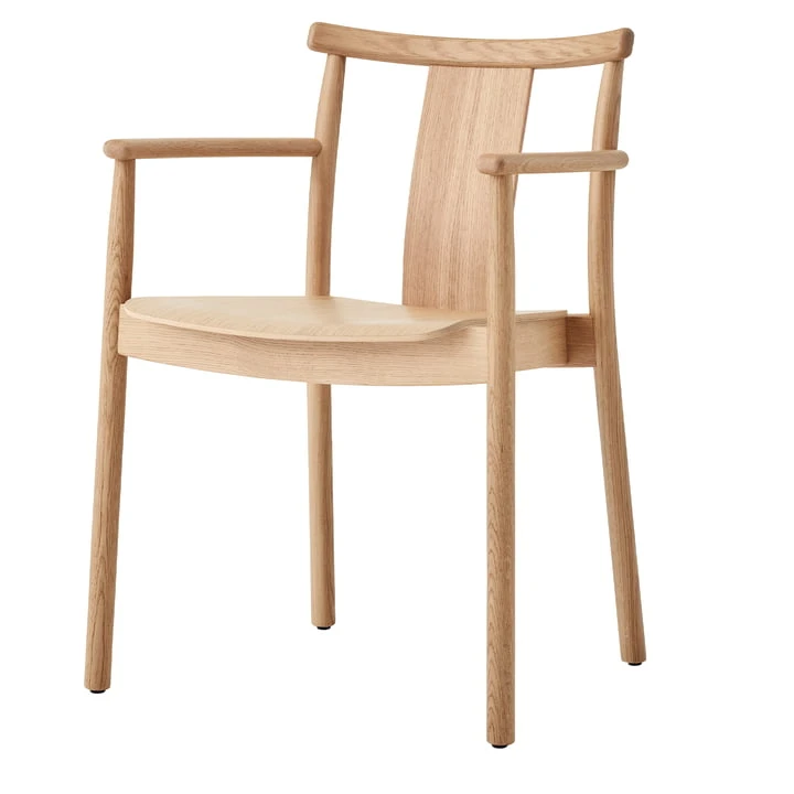 Audo - Merkur Dining Armrest Chair, Natural / Natural Oak