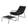 Bloomingville - Boel Deck Chair With Footrest, Black