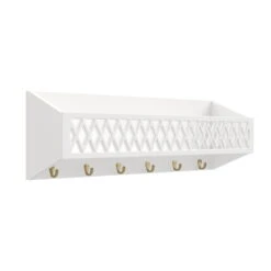 Cam Cam Copenhagen - Harlequin Wall Shelf With Coat Rack, White