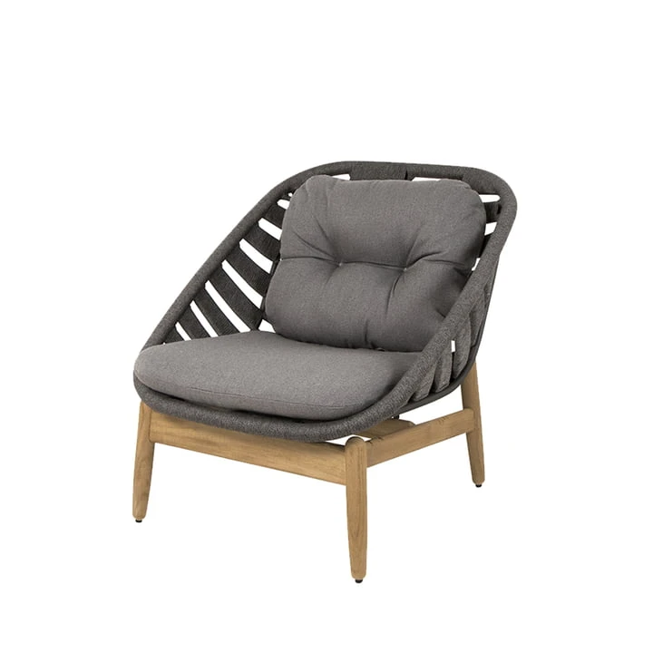 Cane-line - Strington Outdoor Lounge Armchair, Teak / Dark Grey
