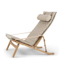 Carl Hansen - FK10 Plico Lounge Chair, Oiled Oak / Canvas Nature / Linen Nature