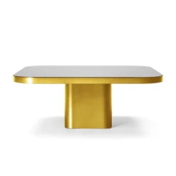 ClassiCon - Bow Coffee Table, No. 6, 70 X 100 Cm, Brass / Glass Top Black