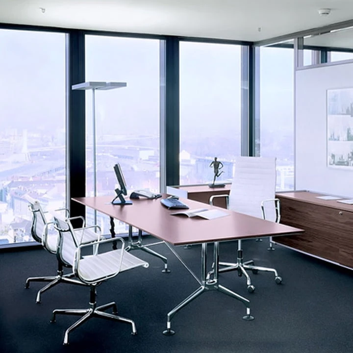 Vitra - EA 119 Office Chair Chrome With Armrests, Swivel, Hopsak Nero (hard Floor Castors) - Image 4