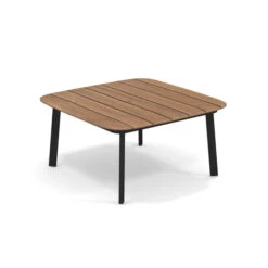 Emu - Shine Outdoor Side Table 79 X 79 Cm, Teak / Black