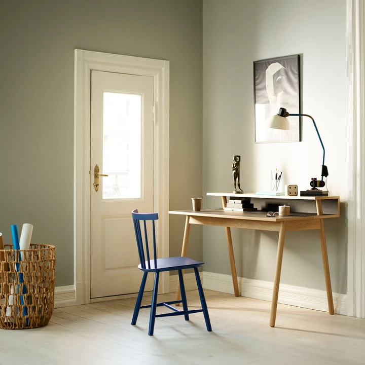 FDB Møbler - C68 Nørrebro Desk, 89 X 118 Cm, Oak Lacquered / Linoleum Mushroom - Image 6