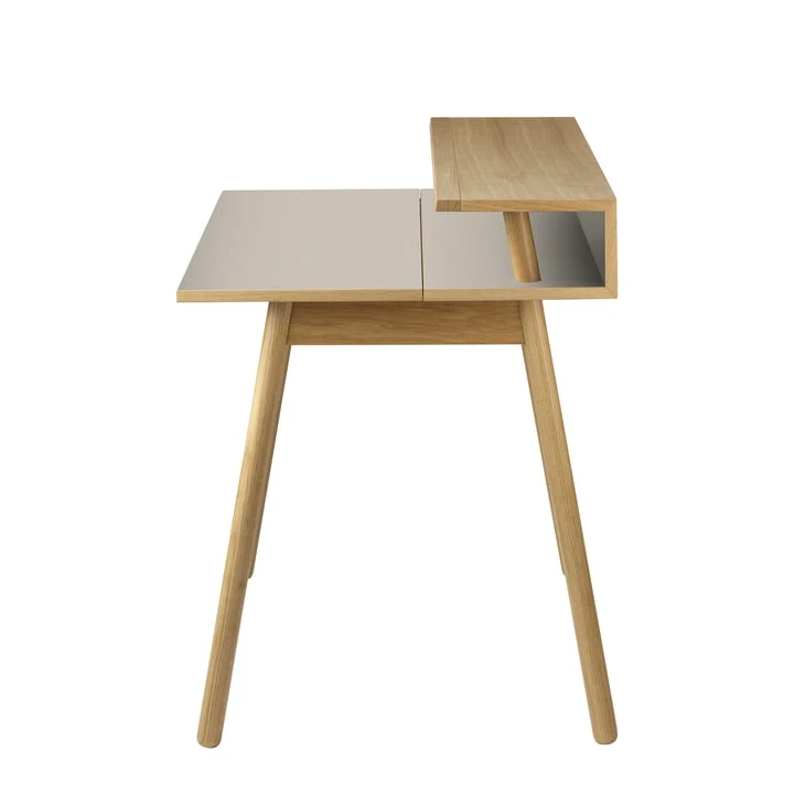FDB Møbler - C68 Nørrebro Desk, 89 X 118 Cm, Oak Lacquered / Linoleum Mushroom - Image 5