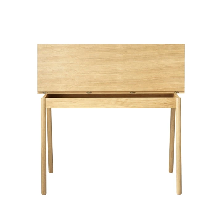 FDB Møbler - C68 Nørrebro Desk, 89 X 118 Cm, Oak Lacquered / Linoleum Mushroom - Image 4