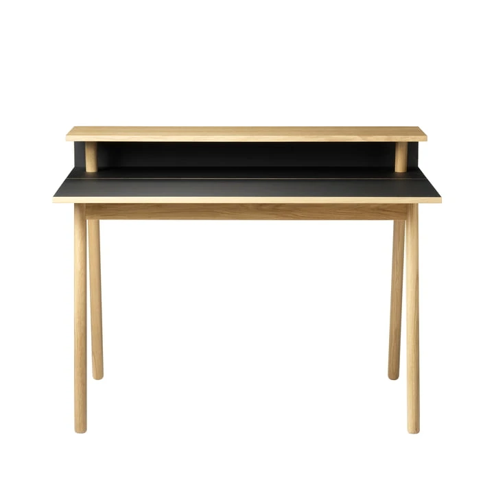 FDB Møbler - C68 Nørrebro Desk, 89 X 118 Cm, Oak Lacquered / Linoleum Mushroom - Image 2