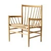 Fdb Møbler - J82 Lounge Chair, Matt Lacquered Oak / Natural Wickerwork