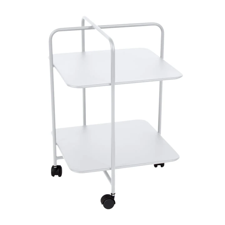Fermob - Alfred Side Table On Wheels, Cotton White