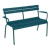 Fermob - Luxembourg Garden Bench With Armrest, 2-seater, Acapulco Blue