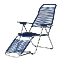 Fiam - Deck Chair Spaghetti , Frame Aluminum / Cover Blue