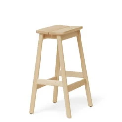 Form & Refine - Angle Bar Stool H 65 Cm, Beech White Oiled