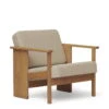 Form & Refine - Block Lounge Chair, Natural Oak / Natural Linen (canvas)