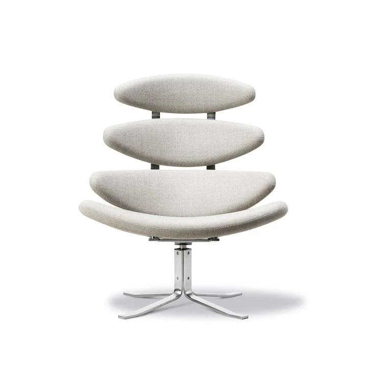 Fredericia - Corona Armchair With Swivel Base, Chrome Matt / Capture 4101