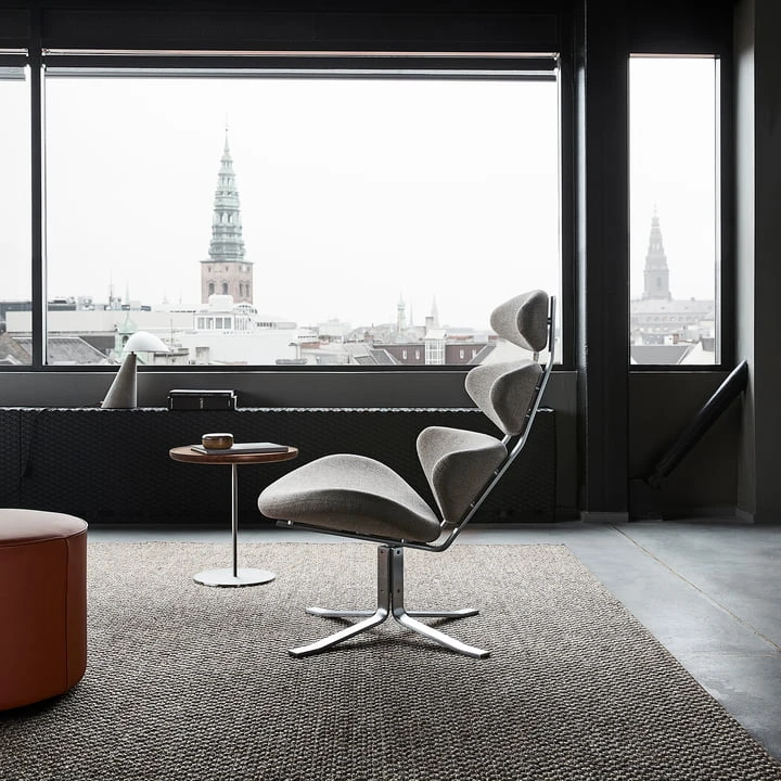 Fredericia - Corona Armchair With Swivel Base, Chrome Matt / Capture 4101 - Image 5