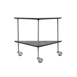 Fritz Hansen - Aj Trolley Side Table, Black Ash / Chrome