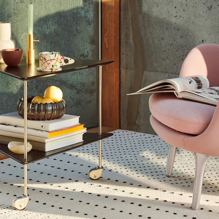 Fritz Hansen - Aj Trolley Side Table, Black Ash / Chrome - Image 5