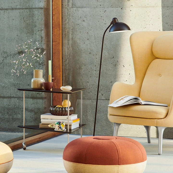 Fritz Hansen - Aj Trolley Side Table, Black Ash / Chrome - Image 3