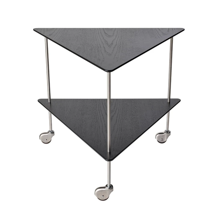 Fritz Hansen - Aj Trolley Side Table, Black Ash / Chrome - Image 2