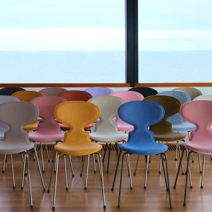 Fritz Hansen - Ant 3101 Chair, Dark Green (Vidar 1062) / Ash Lacquered Evergreen / Chromed - Image 6