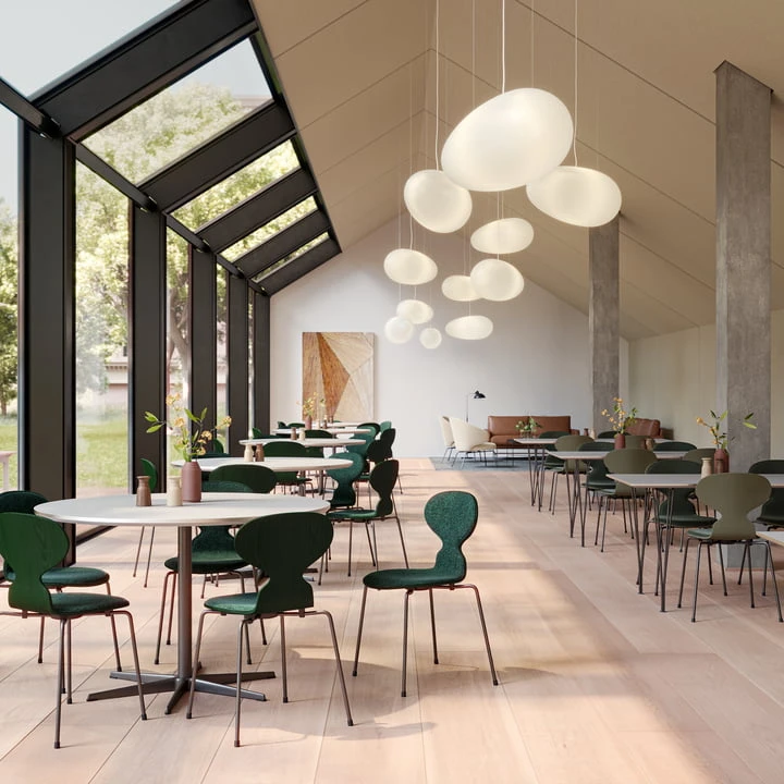 Fritz Hansen - Ant 3101 Chair, Dark Green (Vidar 1062) / Ash Lacquered Evergreen / Chromed - Image 2