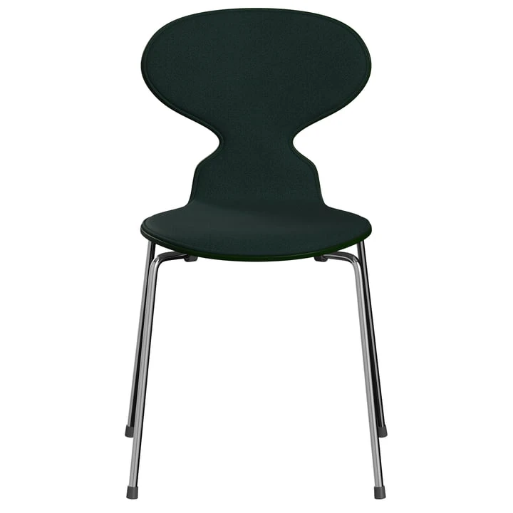 Fritz Hansen - Ant 3101 Chair, Dark Green (Vidar 1062) / Ash Lacquered Evergreen / Chromed