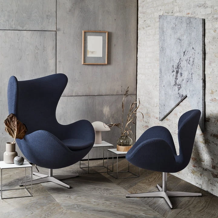 Fritz Hansen - Swan Armchair, Aluminum / Blue (FH 6001) - Image 6