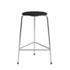 Fritz Hansen - High Dot Bar Stool H 65 Cm, Veneer Ash Black / Base Chrome