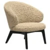 Fritz Hansen - Let Lounge Chair Wooden Frame, Sheepskin, Curly Moonlight / Black