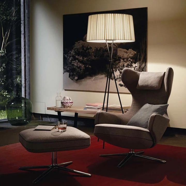 Vitra - Grand Repos Armchair, Cosy 2 Light Gray (01 Kieselgrau ), Polished Aluminum (felt Glides) - Image 4