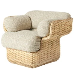 Gubi - Basket Lounge Armchair, Beige (Zero Kvadrat Sahco (0002 Standard))