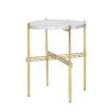 Gubi - TS Coffee Table Ø 40 Cm, Brass / Marble White