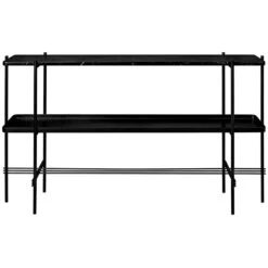 Gubi - TS Console Table With Tray, Black/ Marble Black