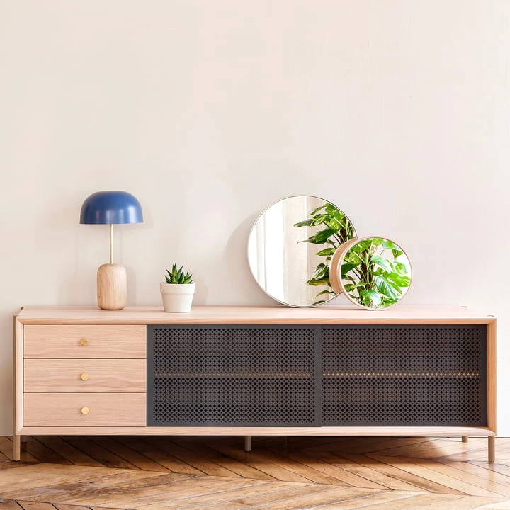 Hartô - Gabin Sideboard High With Drawers, Oak / Anthracite Gray (RAL 7016) - Image 7