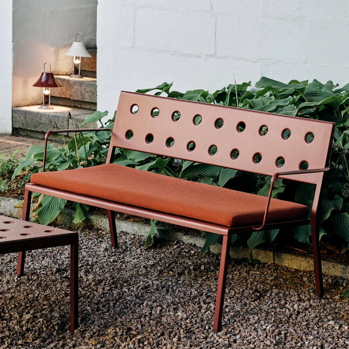 Hay - Balcony Lounge Bench With Armrests, L 121.5 Cm, Anthracite - Image 2