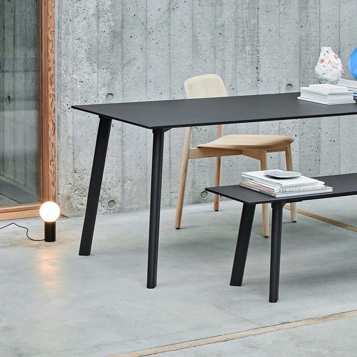 Hay - Copenhague CPH Deux 210 Dining Table 75 X 75 Cm, Matt Lacquered Oak / Laminate Ink Black - Image 7