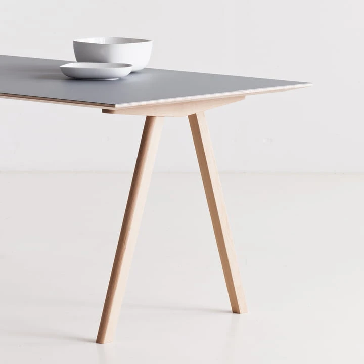 Hay - Copenhague CPH Deux 210 Dining Table 75 X 75 Cm, Matt Lacquered Oak / Laminate Ink Black - Image 4