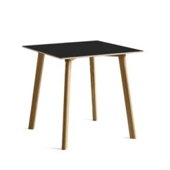 Hay - Copenhague CPH Deux 210 Dining Table 75 X 75 Cm, Matt Lacquered Oak / Laminate Ink Black