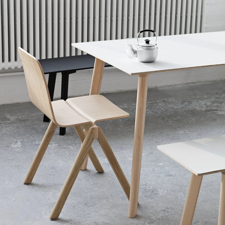 Hay - Copenhague CPH Deux 210 Dining Table 75 X 75 Cm, Matt Lacquered Oak / Laminate Ink Black - Image 5