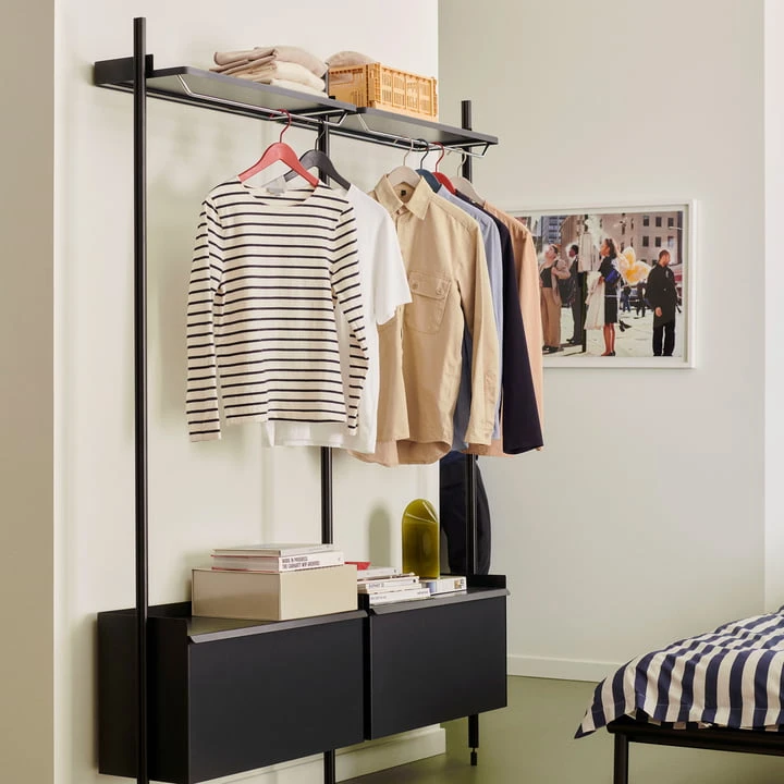 Hay - Pier System 1041, Floor Shelf With Lattice Shelf, H 209 X 82 Cm, White / Aluminum - Image 7