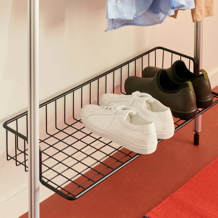 Hay - Pier System 1041, Floor Shelf With Lattice Shelf, H 209 X 82 Cm, White / Aluminum - Image 8